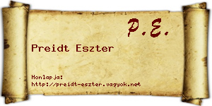 Preidt Eszter névjegykártya